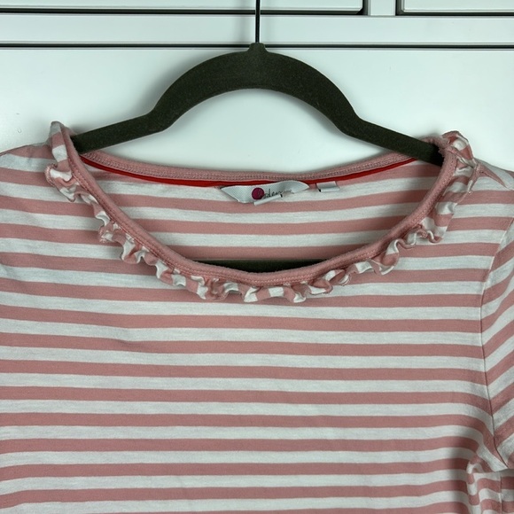 Boden Pink and White Striped Ruffle Collar Blouse - S - Picture 3 of 7